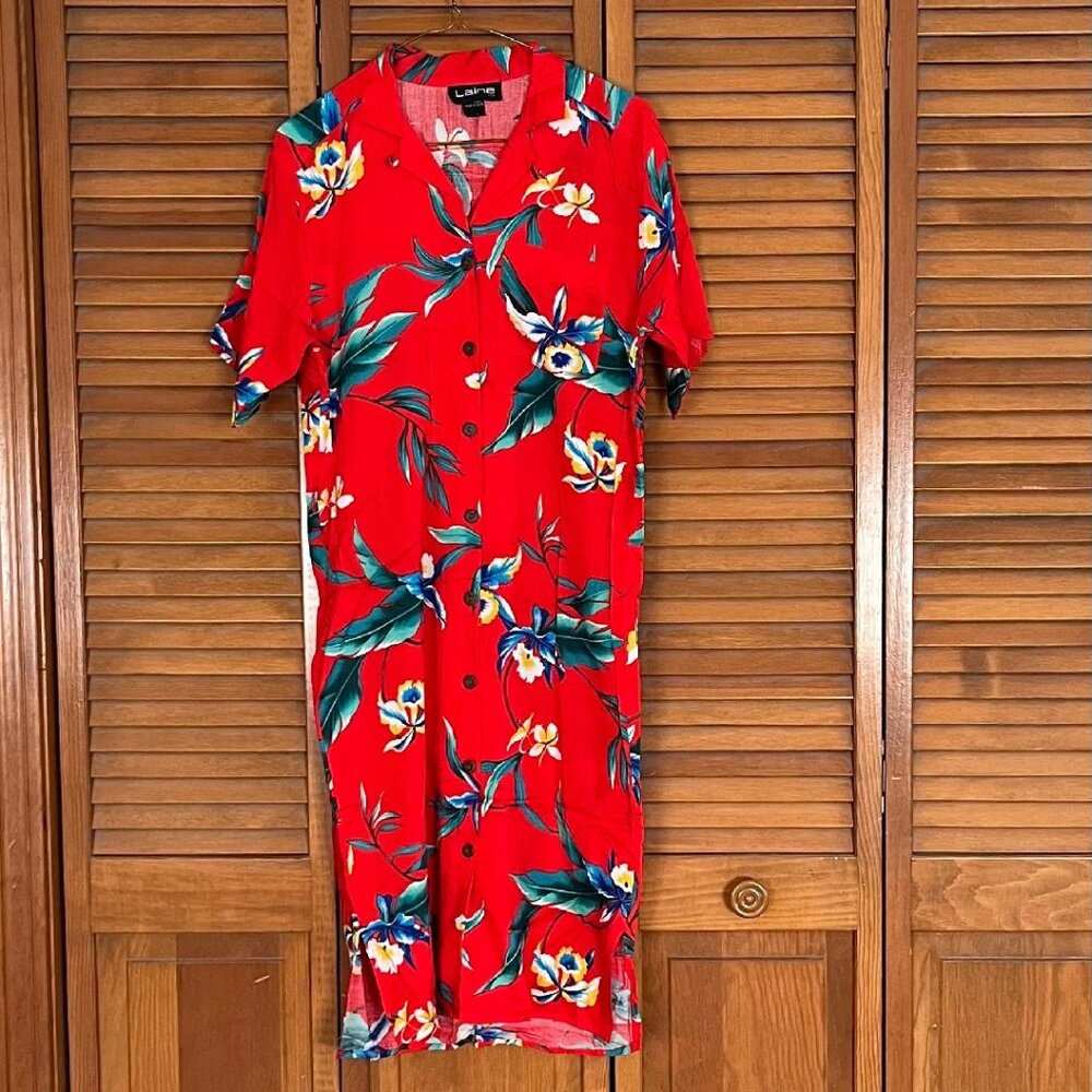 Vintage Laine Hawaiian Print Dress